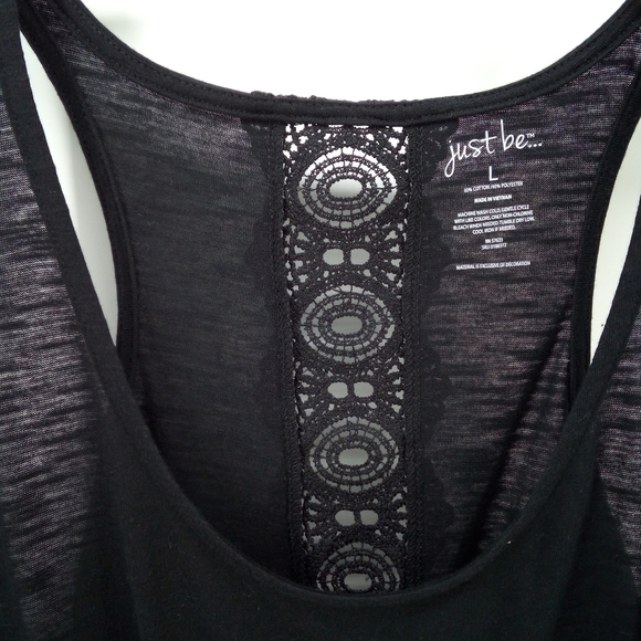 NWT Just Be Black Crochet Sharkbite Tank Top L Early 2000s Style - Picture 4 of 6